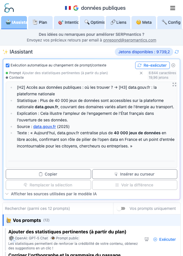 IAssistant de SERPmantics