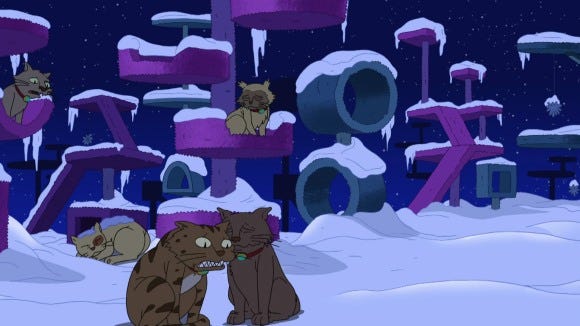 Cats + snow = comedy gold