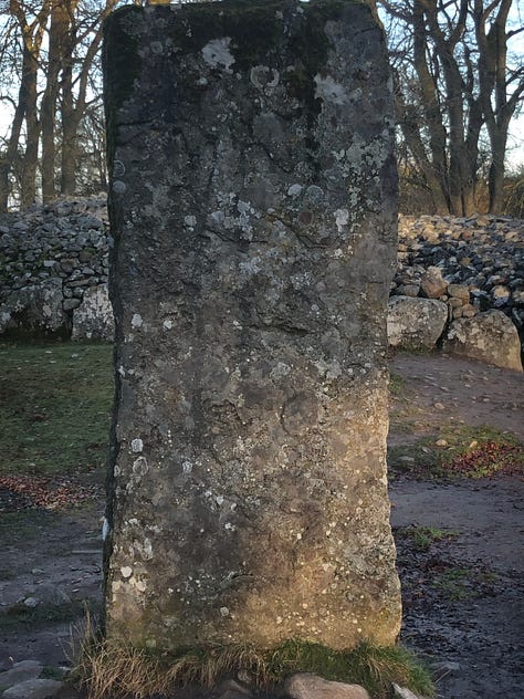Standing Stones in the Clava Cairns in Culloden Moor (near Inverness), and in the isle of Arran.