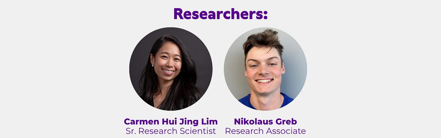 Image. Carmen Hui Jing Lim, Senior Research Scientist; Nikolaus Greb, Research Associate Image. Carmen Hui Jing Lim, Senior Research Scientist; Nikolaus Greb, Research Associate
