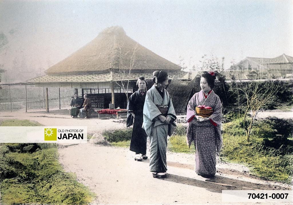 A prospective Japanese bride and her potential mother-in-law talk with each other