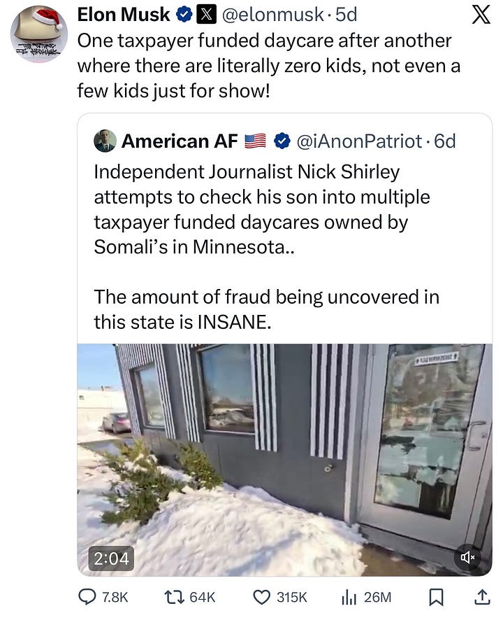 Screenshots showing X posts about Nick Shirley’s video. 