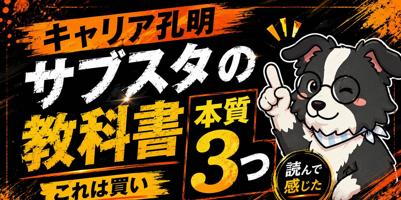 【Brain爆誕】キャリア孔明さんのサブスタの教科書、読んで感じた本質3つ