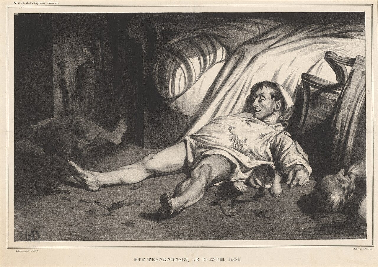 Daumier Rue Transnonain lithograph Daumier Rue Transnonain lithograph