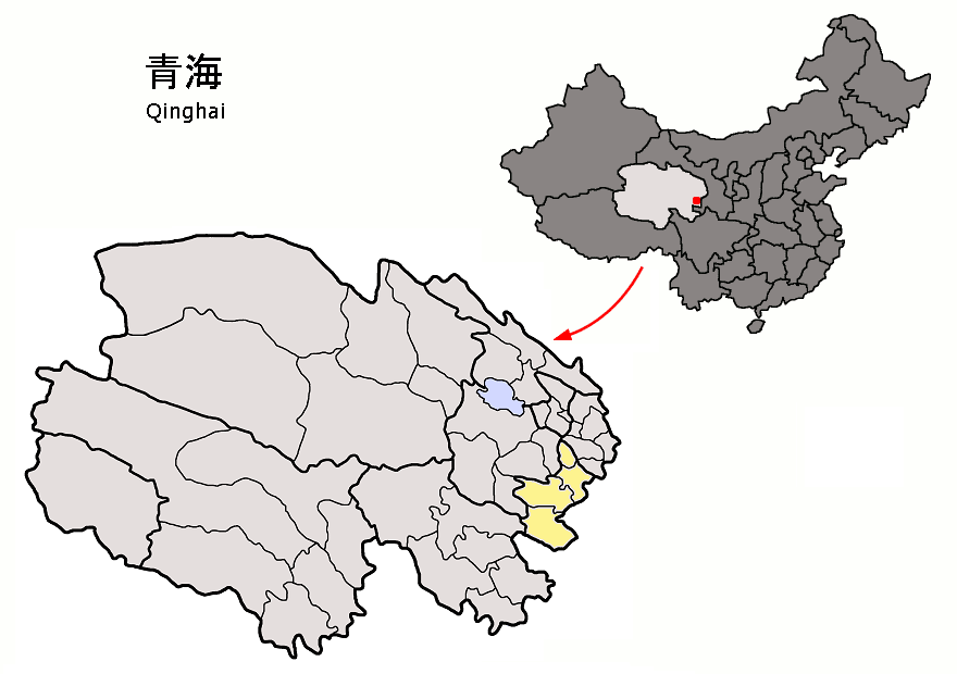File:Location of Huangnan Prefecture within Qinghai (China).png