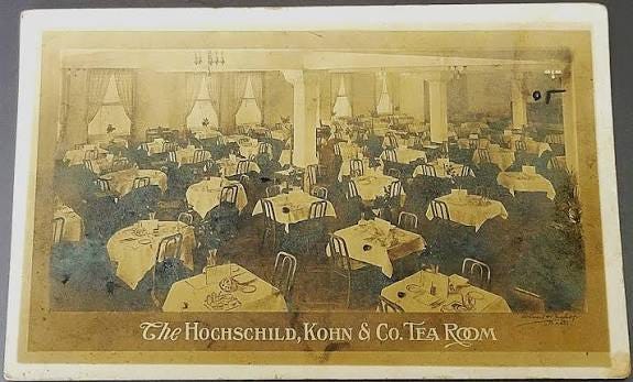 Hochschild Kohn's Tea Room in 1926 Baltimore