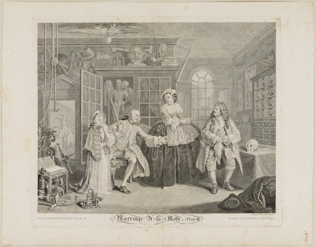 William Hogarth, Marriage-à-la-Mode, plate 3