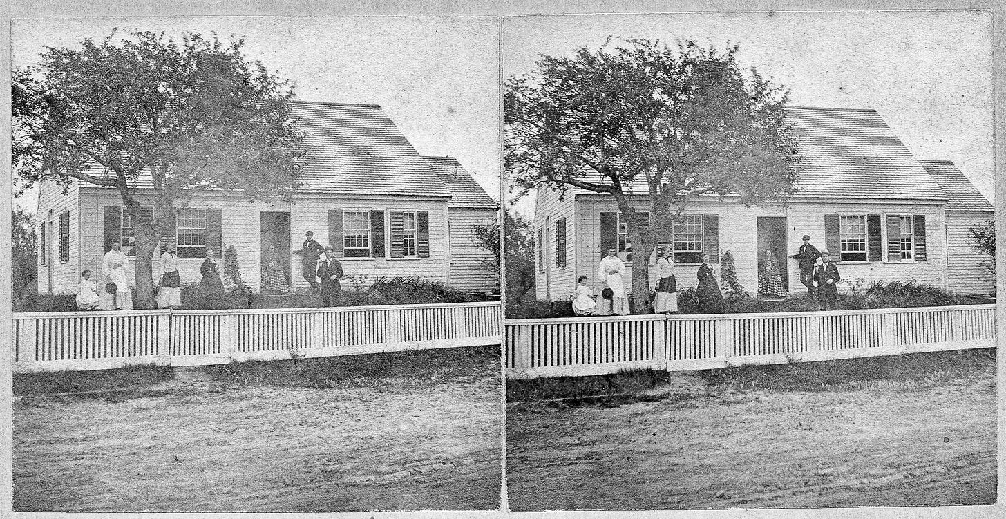 People outside of a house