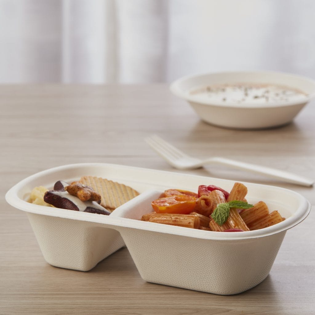 Sugarcane Compostable Lunch Box with Lid