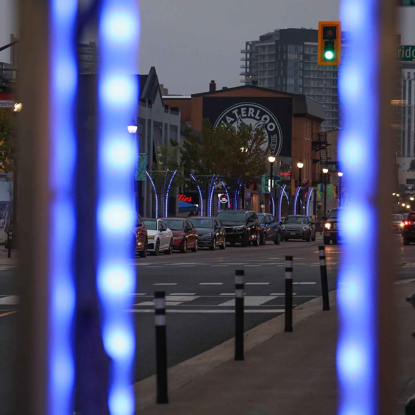 Uptown Waterloo lit up in blue for World Press Freedom Day Uptown Waterloo lit up in blue for World Press Freedom Day