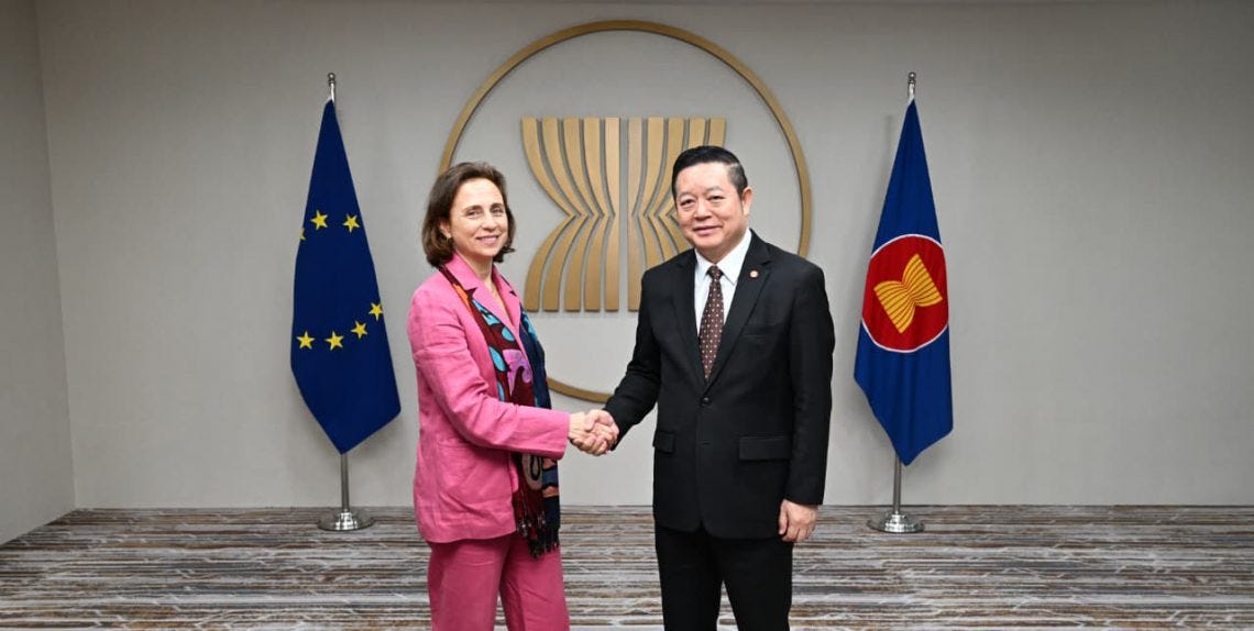 ASEAN and EU officials meet in Jakarta to discuss sustainability, energy transition, and regional economic resilience.