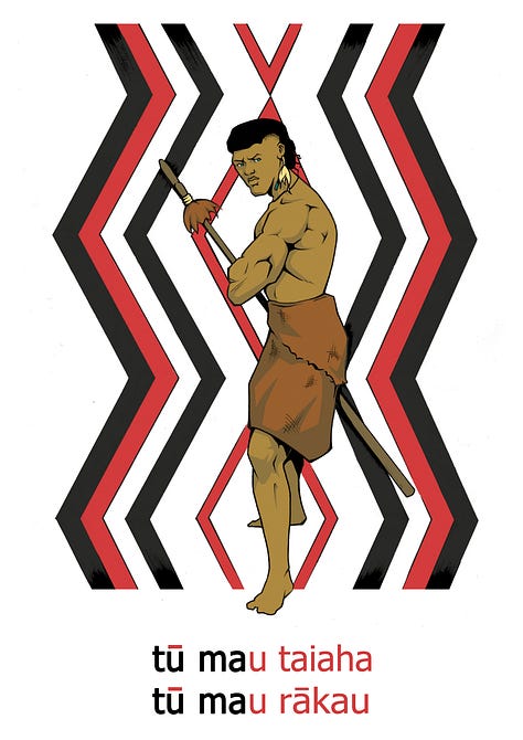 Māori martial artists as Animation style characters 