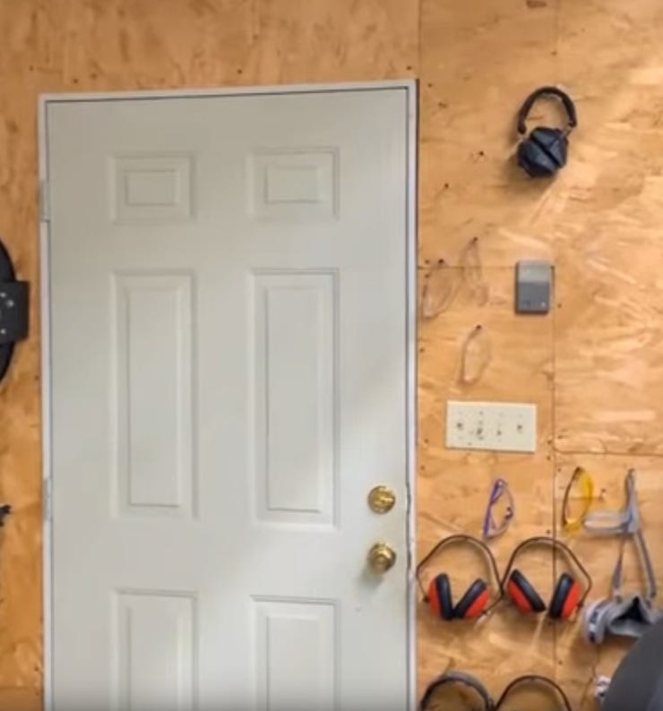 Eye and ear protection right by the door.