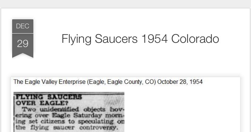 Blog: "Historical UFO newspaper reports from around the world"