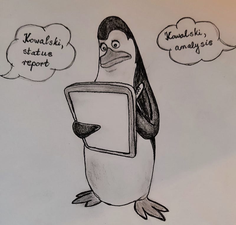 Kowalski sharing ad-hoc analytical insights (i.e. data analyst)