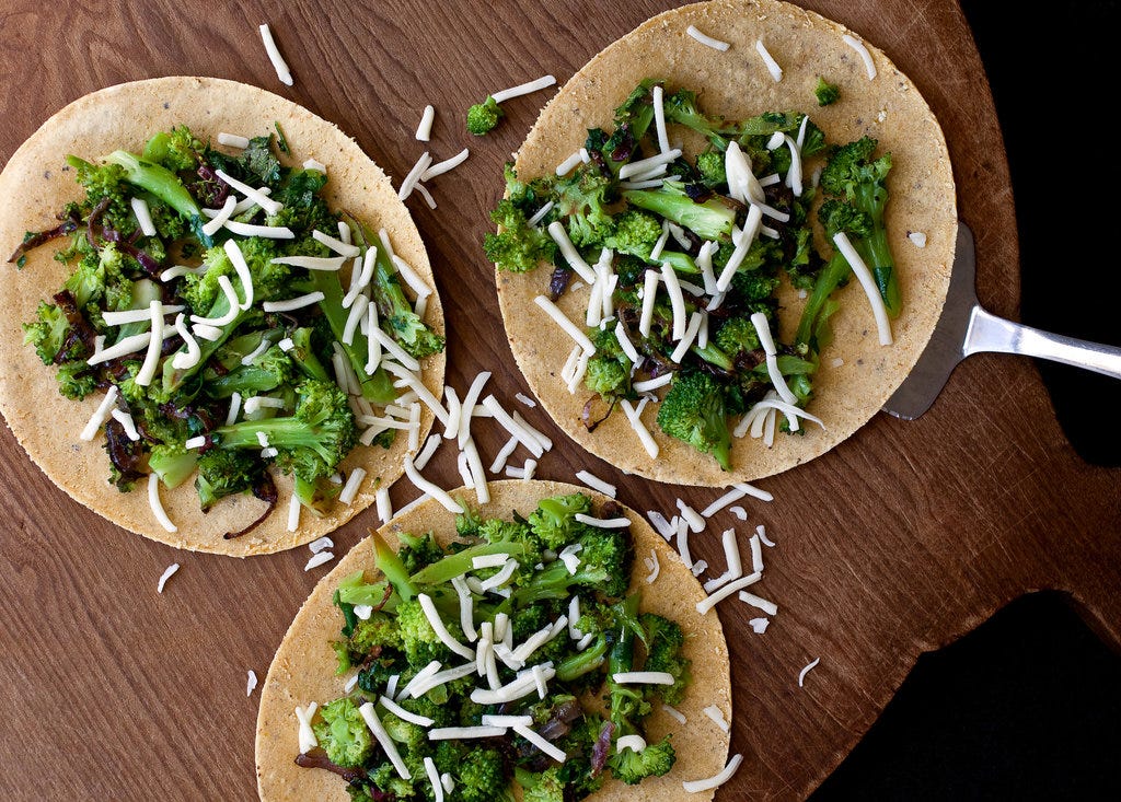 Broccoli and Red Onion Quesadillas
