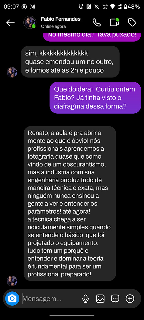 depoimentos dos alunos