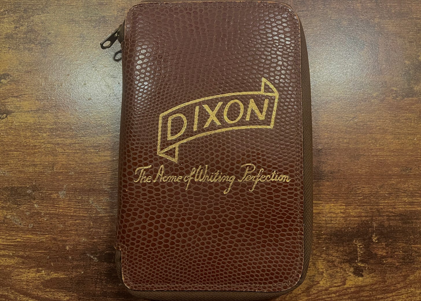 dixon zipper pencil case with gold lettering
