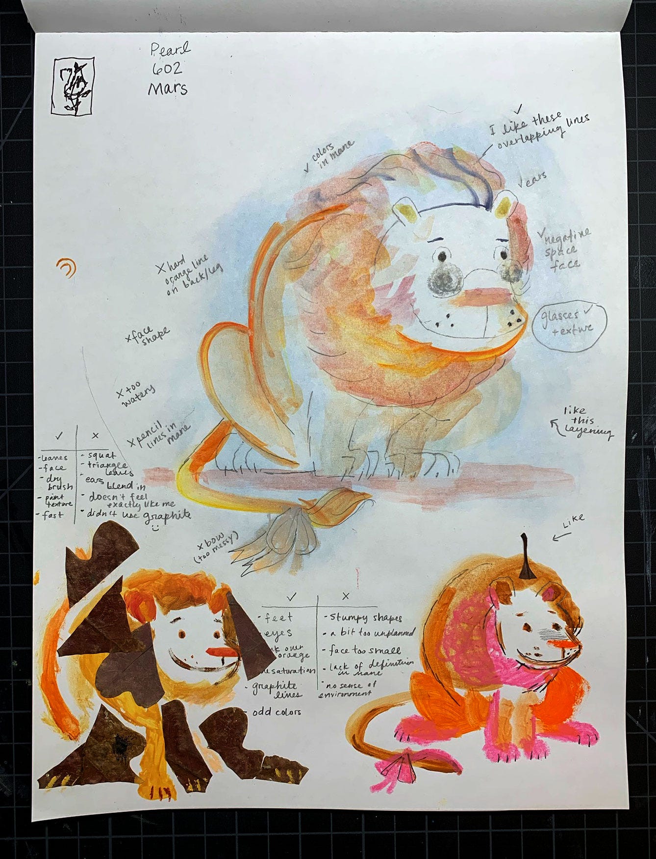 illustration process exercise drawing the same character multiple times with different materials then analyzing it Kayla Stark