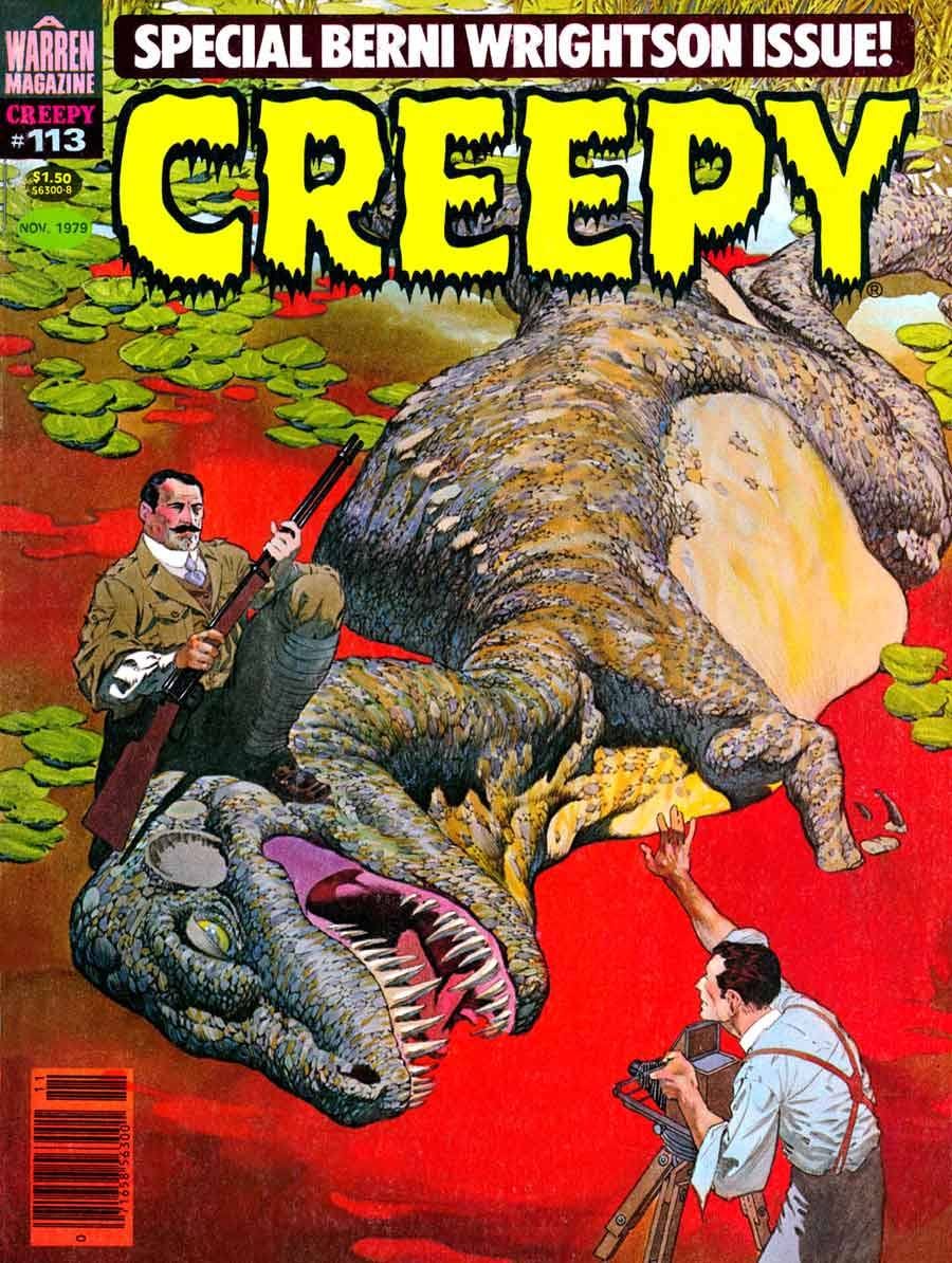 May be an image of 1 person and text that says "WARREN SPECIAL BERNI WRIGHTSON ISSUE! #113 MAGAZINE CREEPY CREEPY EPY $1.50 S1.5 56300-8 NDW. 1979"