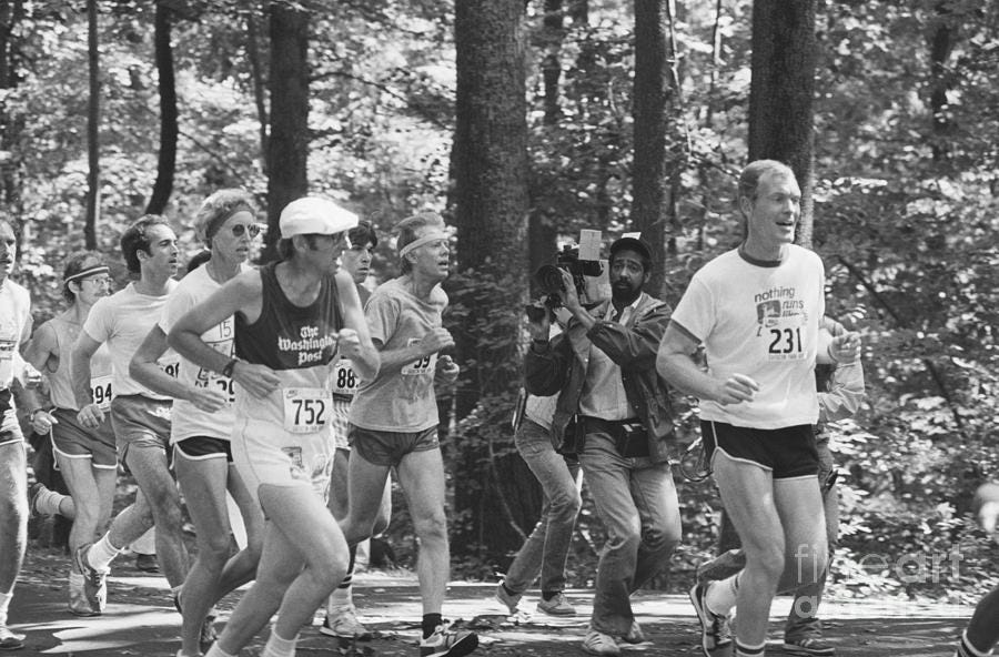 President Carter Running In Catoctin by Bettmann