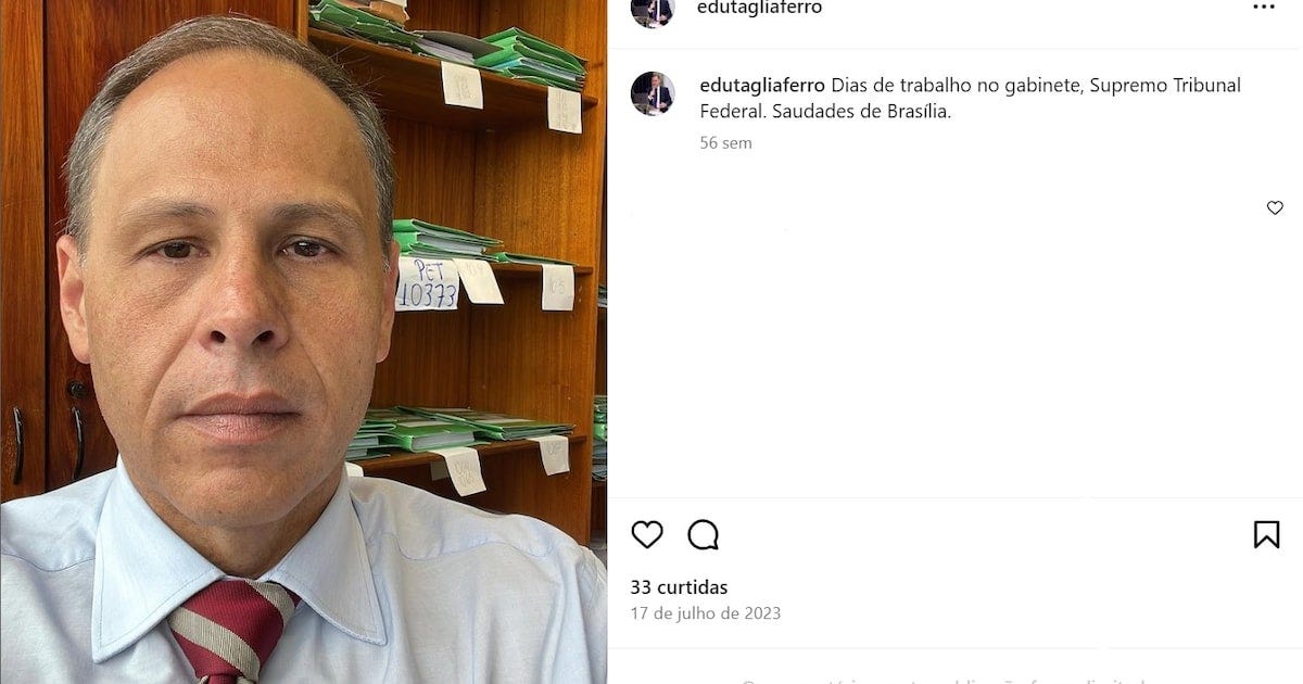 Na época, Eduardo Tagliaferro tinha apenas cargo comissionado no tribunal eleitoral. Ele não poderia ter acesso aos processos sigilosos do STF.