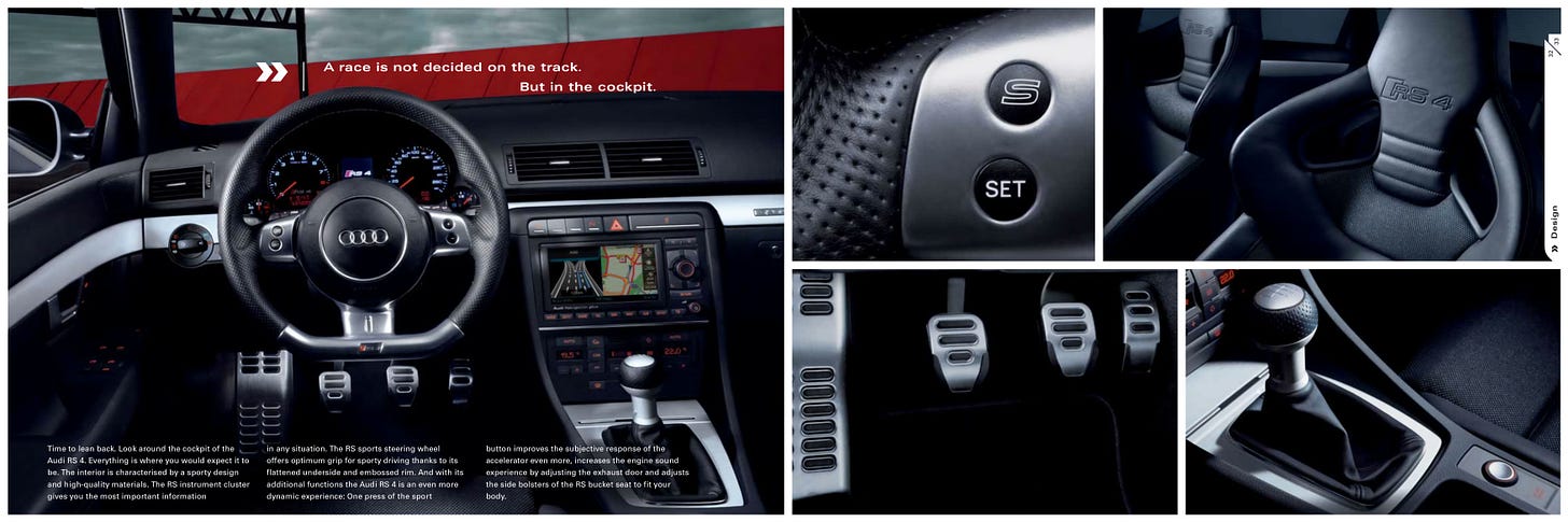 Audi B7 RS4 2006 brochure dashboard interior Audi B7 RS4 2006 brochure dashboard interior