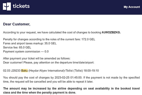 Adnan and I at the high-rise café, plus my confirmation of my flight change.