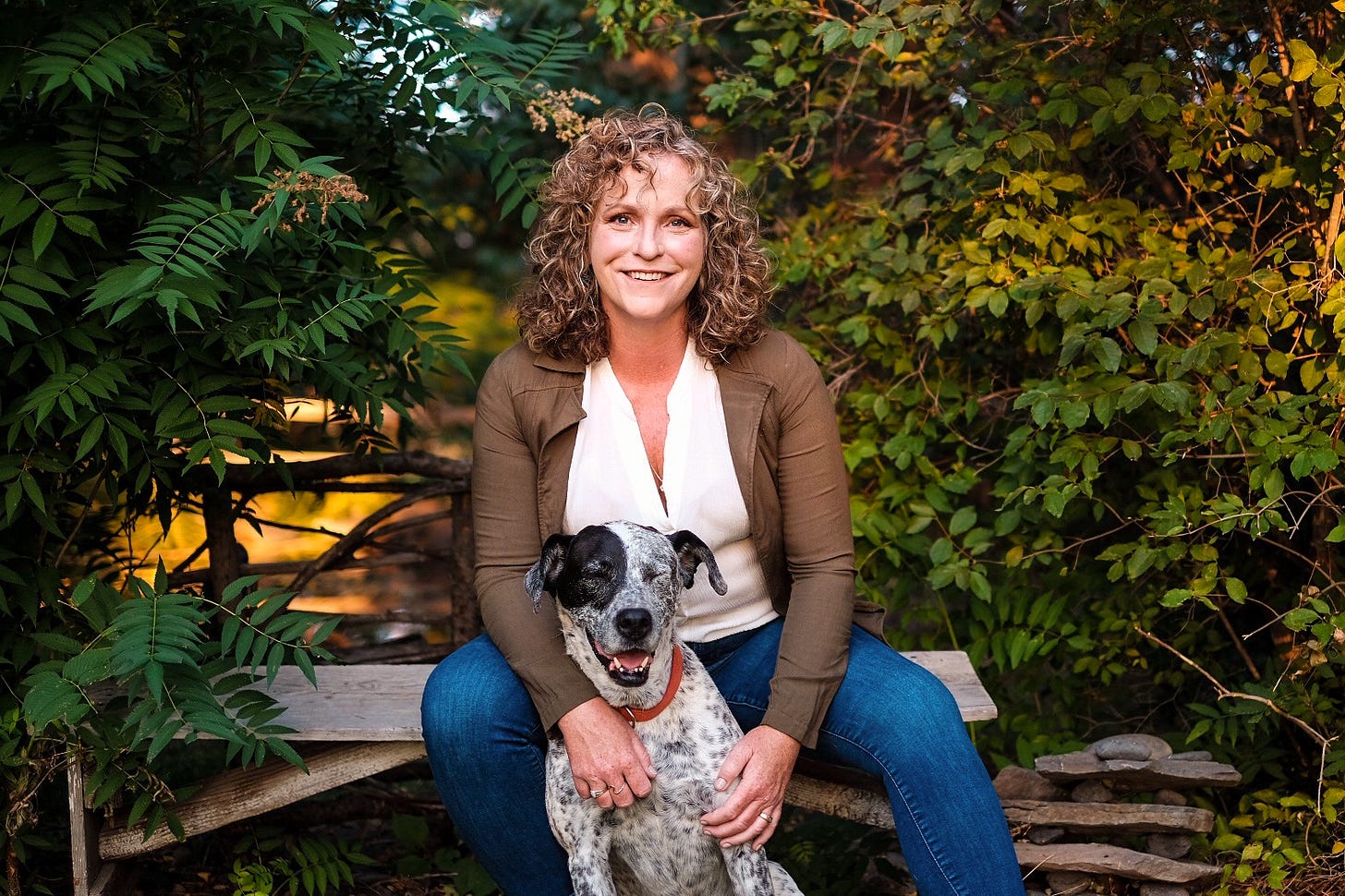 Ahja, founder of Dry Canyon and her dog