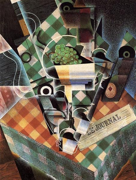 Still Life with Checked Tablecloth, 1915 - Juan Gris