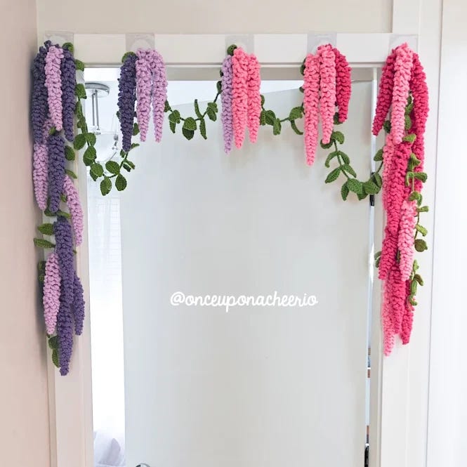 Crochet Wisteria Garland Cascading Flowers Free Pattern