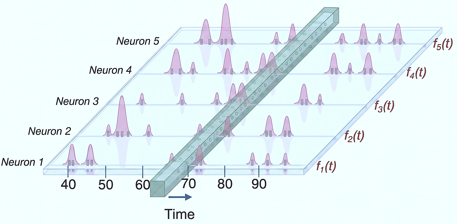 Since information is distributed across a population of neurons, it raises a fundamental question: what are the correlative or causal relationships between the spikes within that group? One approach to answering this is to analyze the collective firing patterns across multiple neurons within a specific time window Since information is distributed across a population of neurons, it raises a fundamental question: what are the correlative or causal relationships between the spikes within that group? One approach to answering this is to analyze the collective firing patterns across multiple neurons within a specific time window