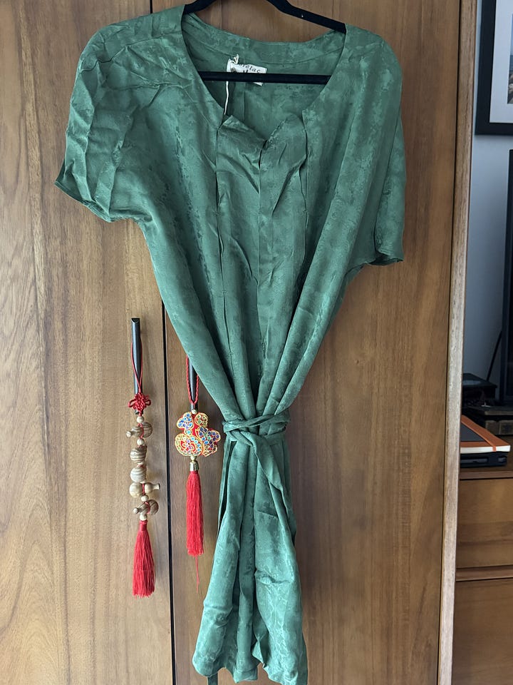 Viv's green dress