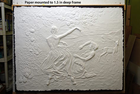 oil on paper sculpture