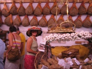 Driving, in Europe, meant shopping. Here, for pork (surprise).