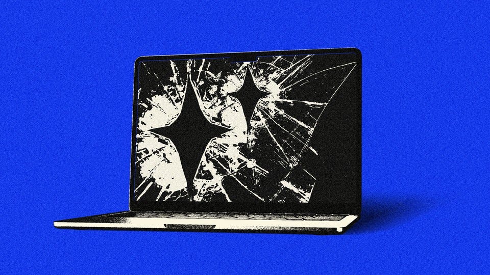 A laptop computer with a smashed screen. A laptop computer with a smashed screen.