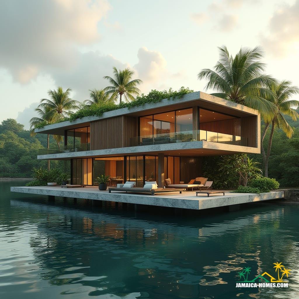 An ultra-modern floating villa in Jamaica