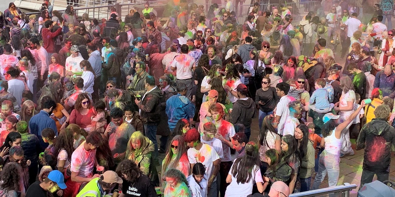 What a happy Holi mess on Gateshead's Baltic Square!