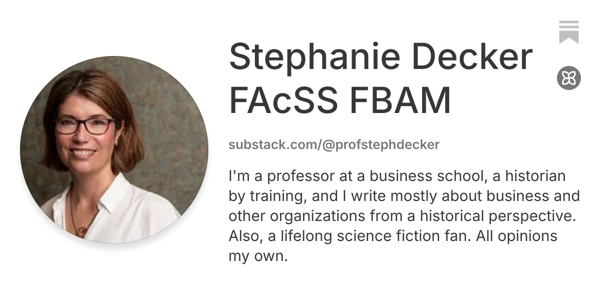 Stephanie Decker FAcSS FBAM | Substack