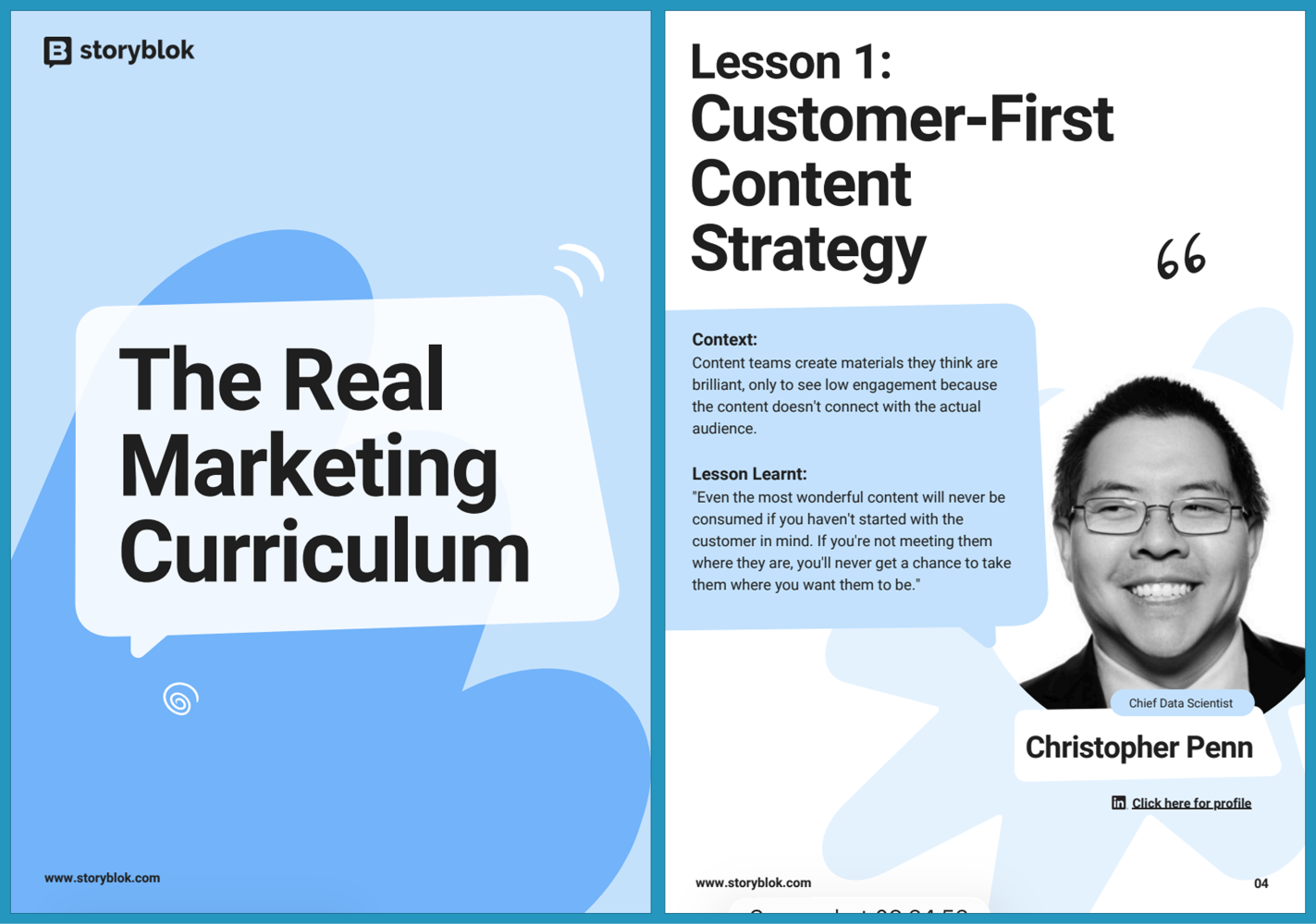 B2B content marketing example: Storyblok's Real Marketing Curriculum