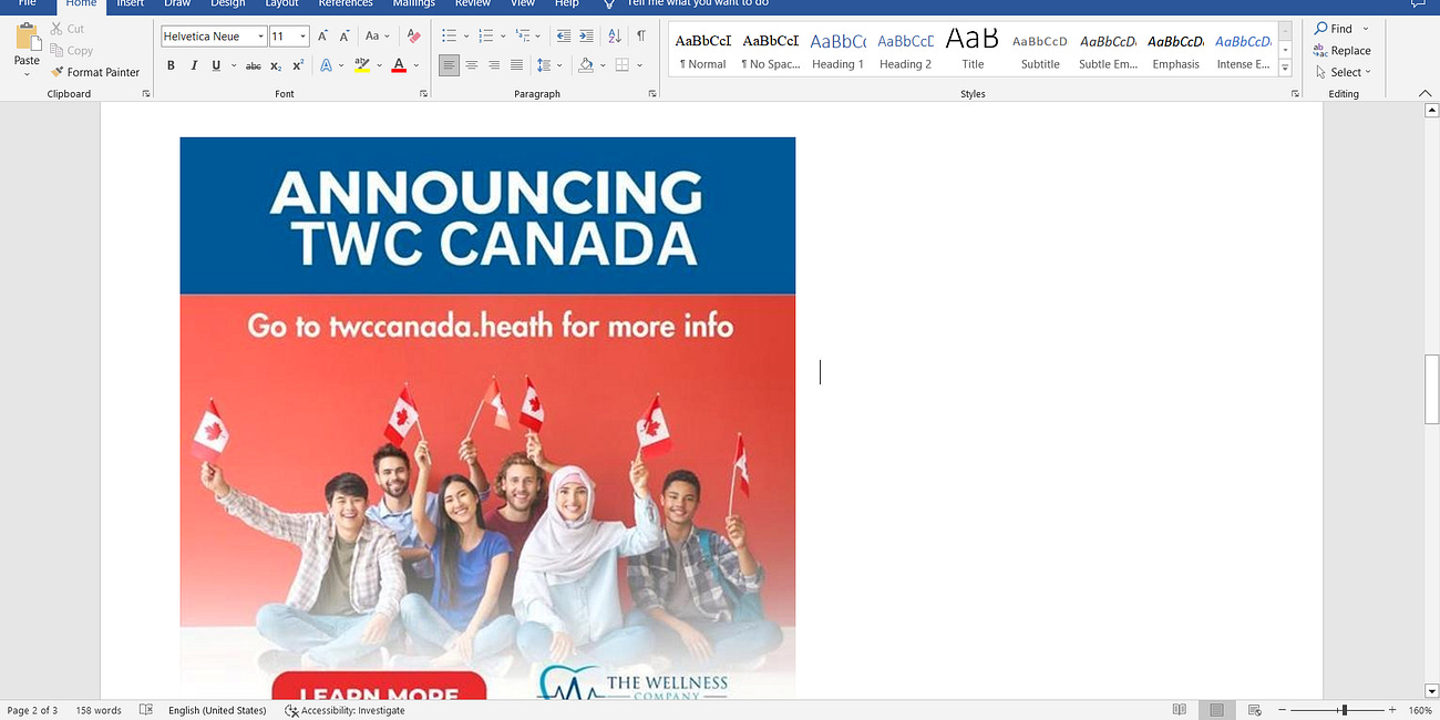 On the success of The Wellness Company (TWC) USA, Mr. Foster Coulson, CEO, has spearheaded implementation of TWC Canada, to address the health gaps and work within confines of Canada's system