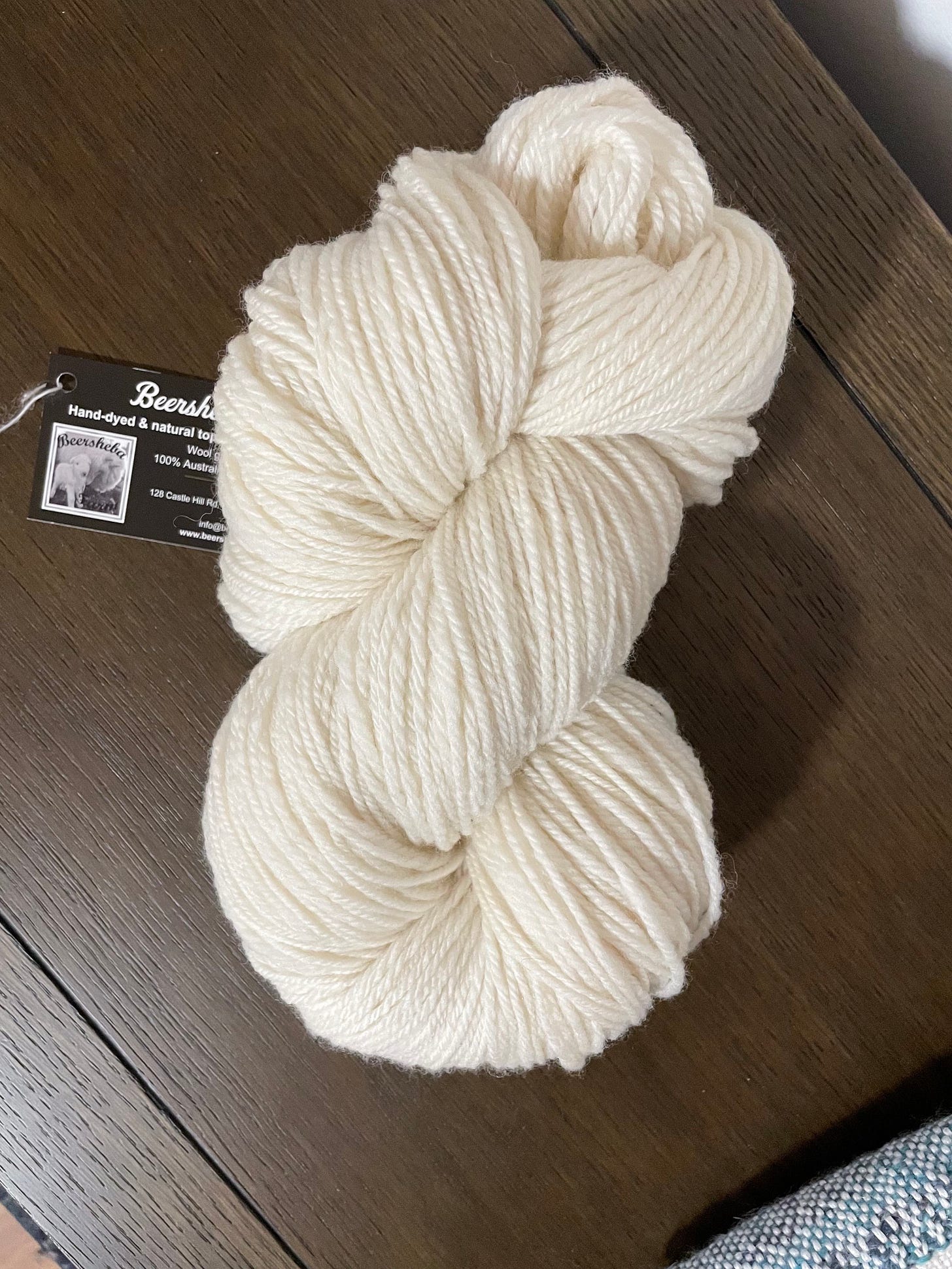 A giant skein of yarn, all white, very fluffy.