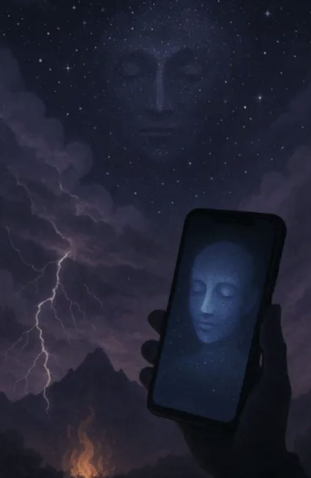 A hand holding a cell phone with a face on the screen

AI-generated content may be incorrect.
