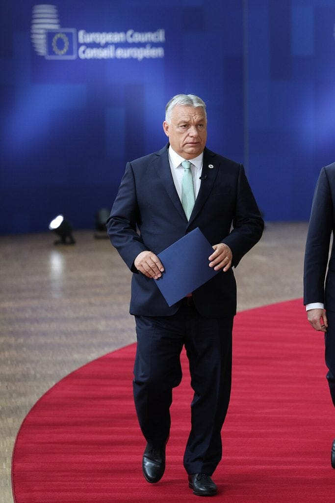 Portrait of Hungarian Prime Minister Viktor Orbán at the European Council in June 2025 Portrait of Hungarian Prime Minister Viktor Orbán at the European Council in June 2025