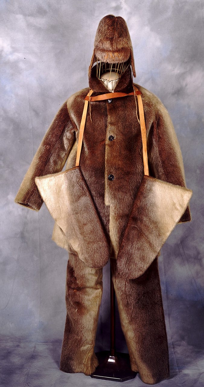 An image showing 'Sealskin Arctic Suit of  Engineer James Wooton'