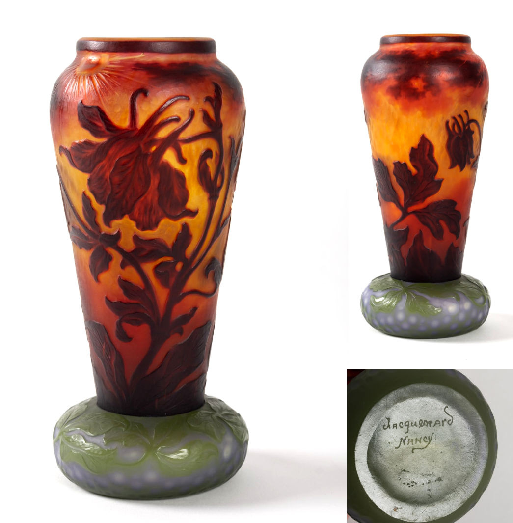Jacquemard, Cyclamen, cameo wheel-carved glass, Nancy, © Pascal Berro.