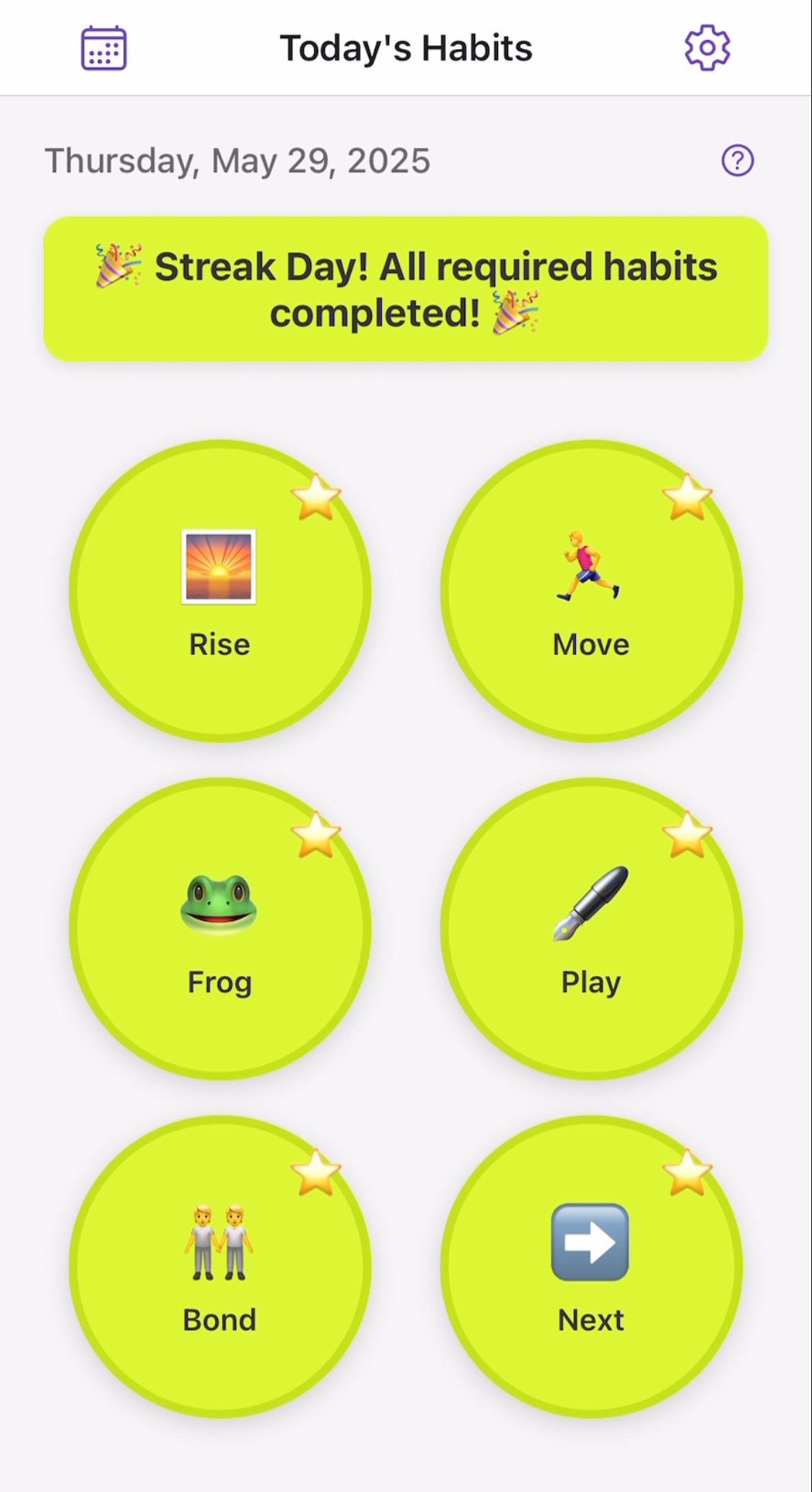 fwt. axis: Main screen of the app