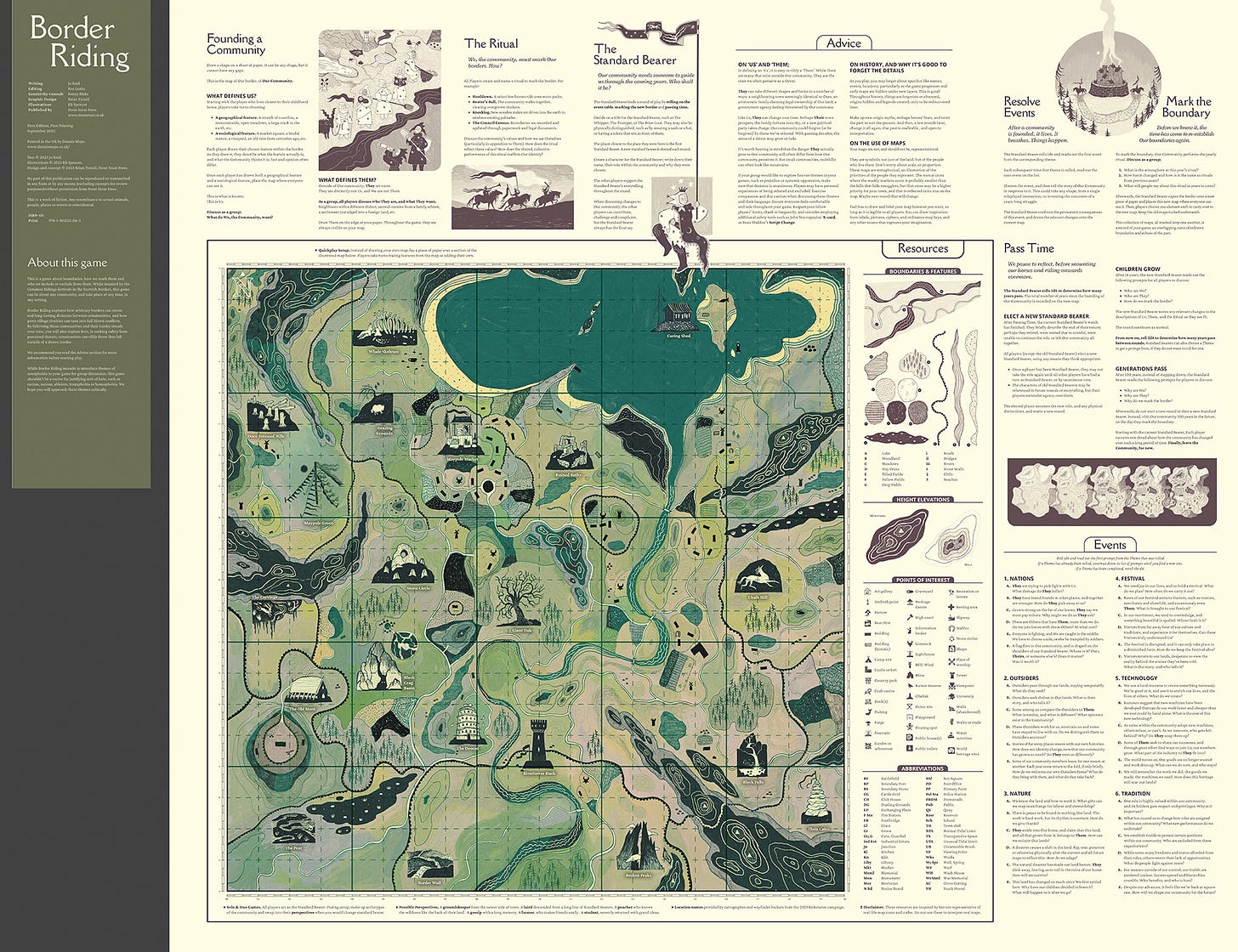 Screenshot of Border Riding, including it's internal cover.