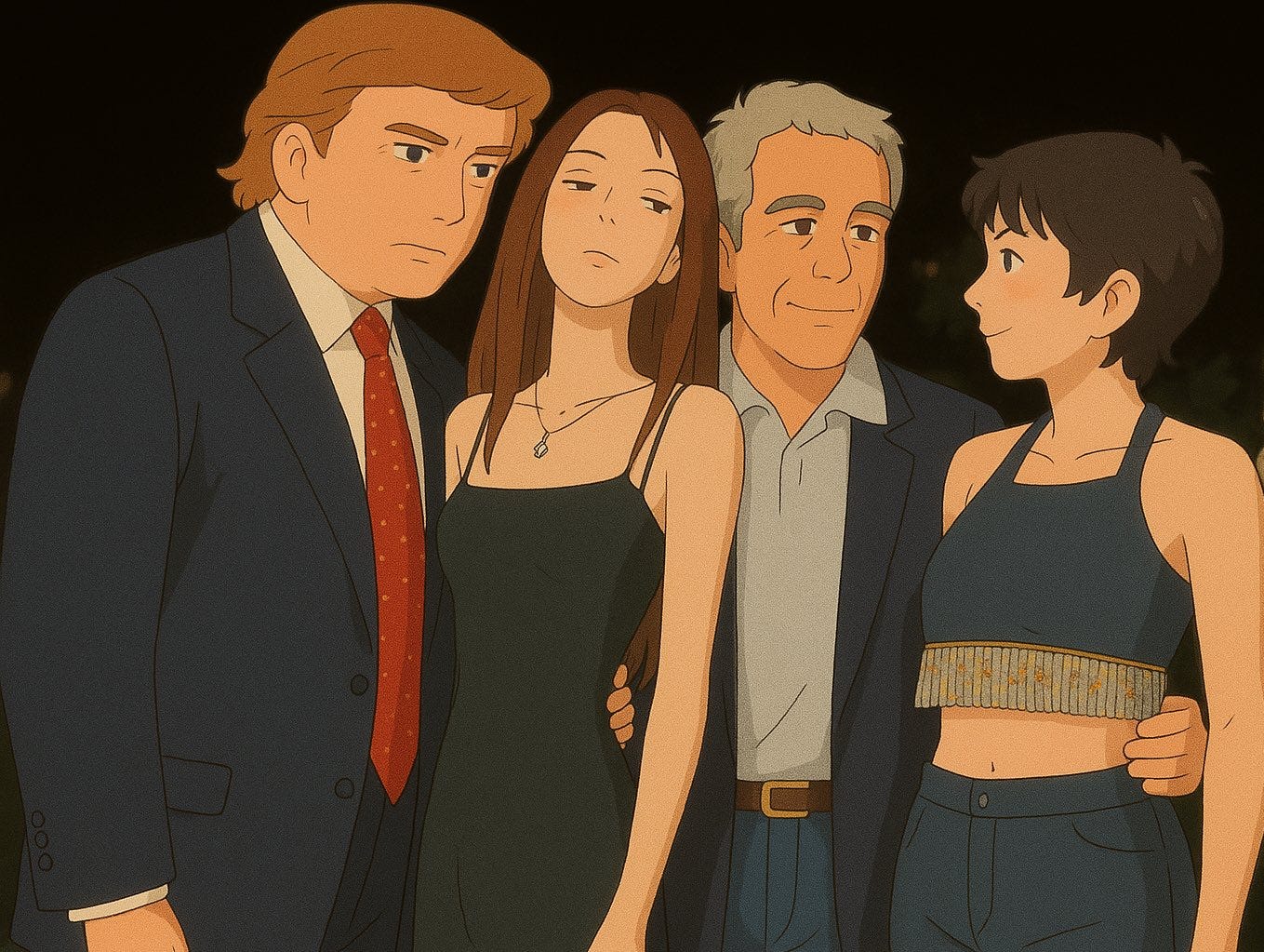 Trump hangs with Epsteen ghibli meme