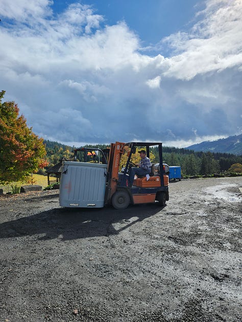 Images of winemakers and wine making equipment